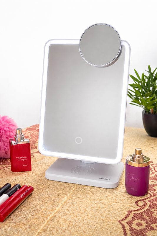 Espejo Led 10x 180° Cargador Inalámbrico  Parlante Bluetooth